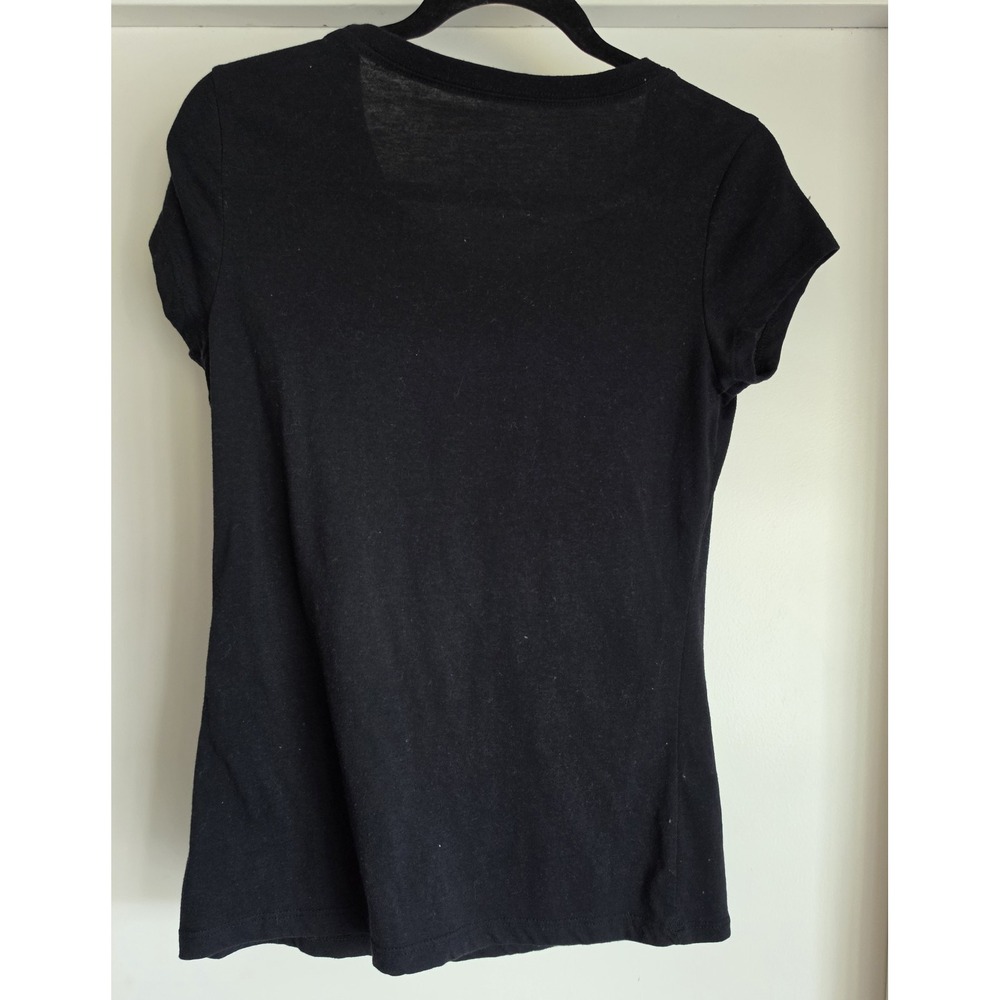 Disney Women's Black Graphic T-Shirt Size L Short Sleeve Cotton Polyester Blend - Picture 2 of 4